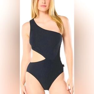 MICHAEL Michael Kors
Women's One-Shoulder Side-Cutout Swimsuit, Size 6